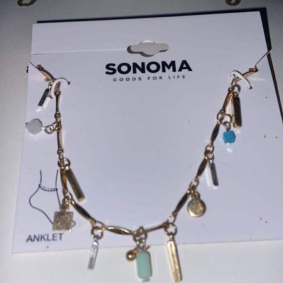 Sonoma NWT Anklet cute mixed metals details gold color - Picture 5 of 5